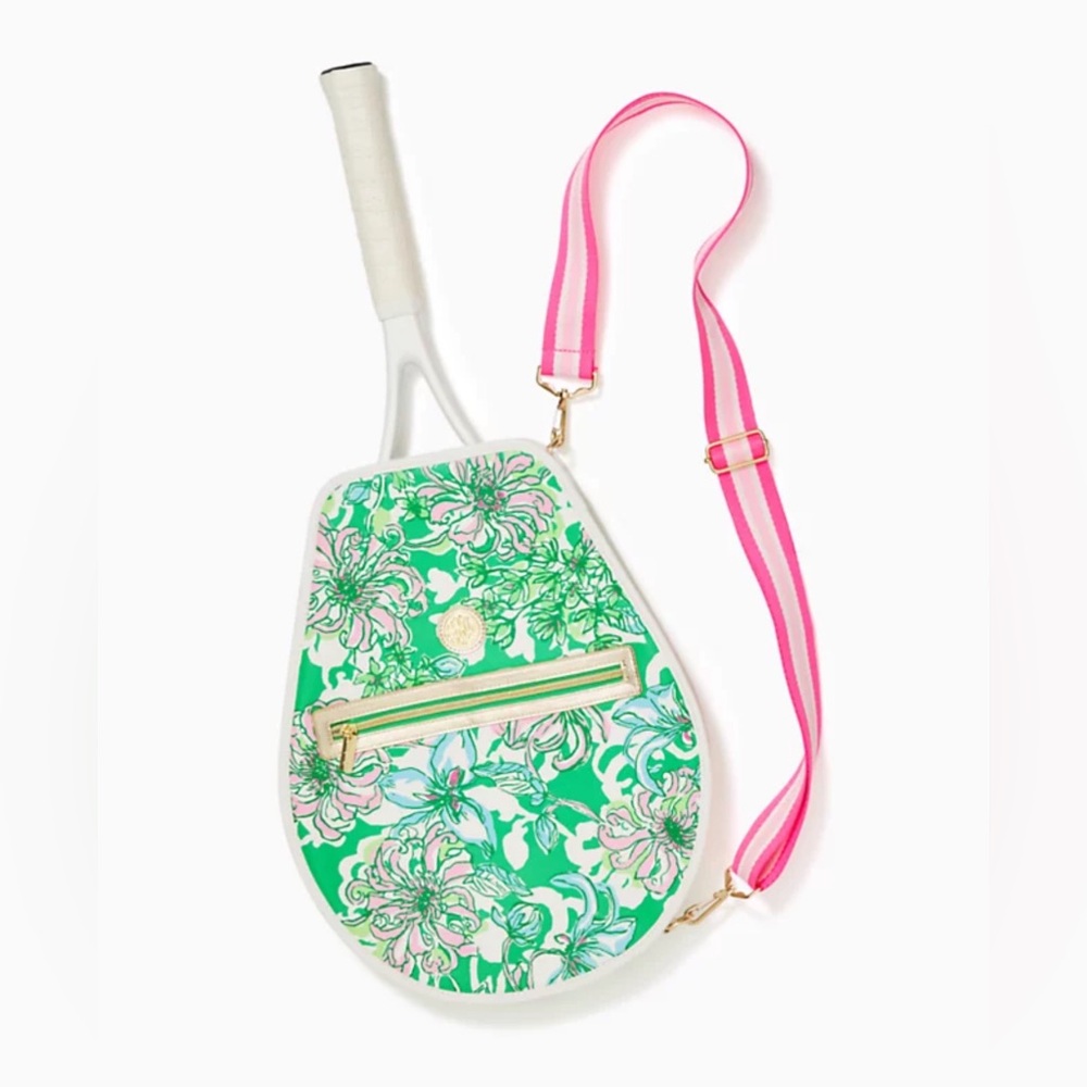 NWT Lilly Pulitzer Tennis Racket Cover Spearmint Blossom Views Paddle cover
